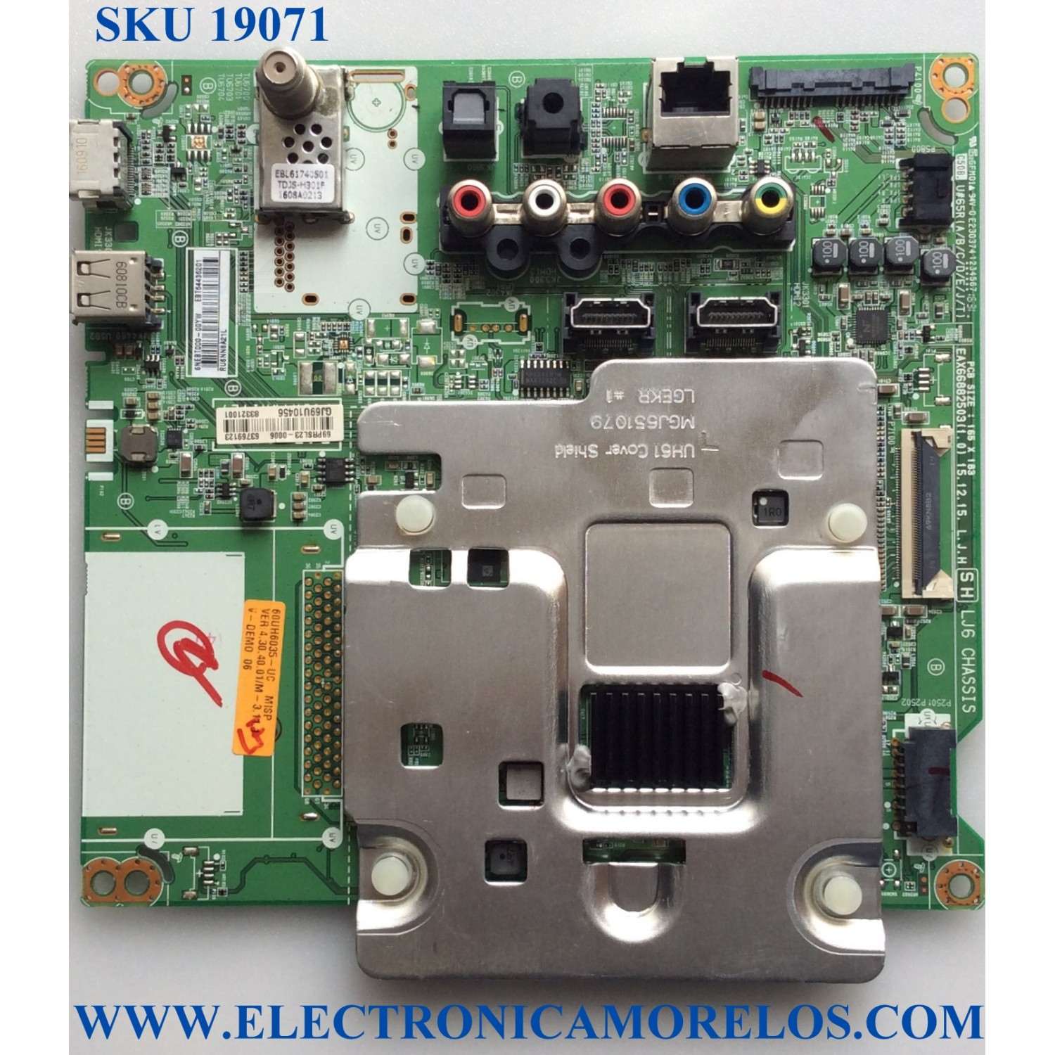 MAIN / LG EBT64436201 / EAX66882503 (1.0) / EAX66882503 / 63769123 / 63758523 / PANEL LC600EGL (FJ)(M3) / MODELOS 60UH6035-UC.AUSWLJR / 60UH6035 / 60UH6035-UC.BUSWLJR / PARTE SUSTITUTA EBT64436202